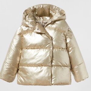 Zara Gold puffer girls size 6
